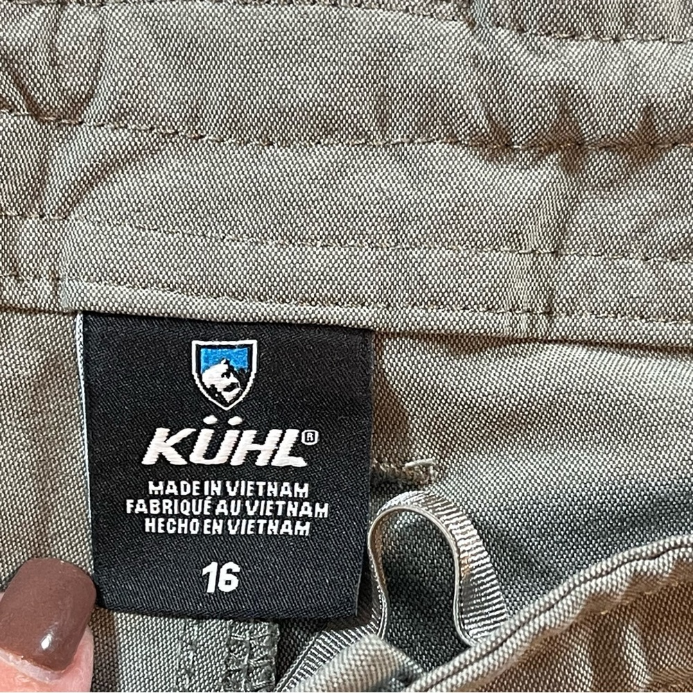 Kuhl Hiking Pants Gray/Green Women's Sz 16 Side Pocket Ruched/Gather RN #108846 - Picture 2 of 15